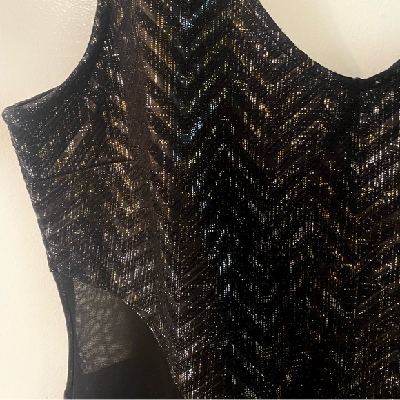 Black & Metallic Bodycon Mini Dress - Picture 4 of 6
